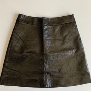 Michael Kors Black Faux Leather Skirt